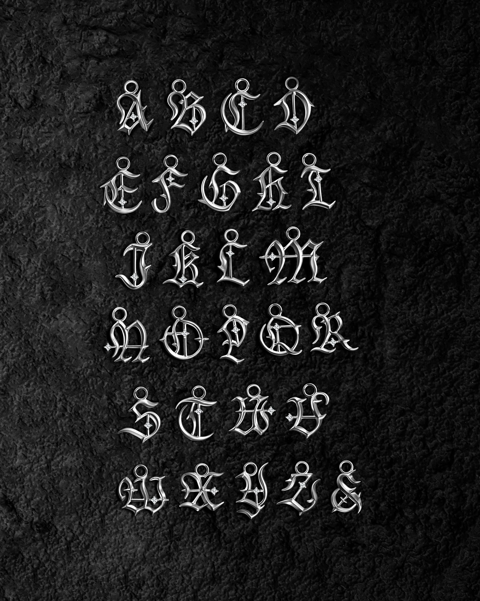 Mini Blackletter Charms - H - Image 2