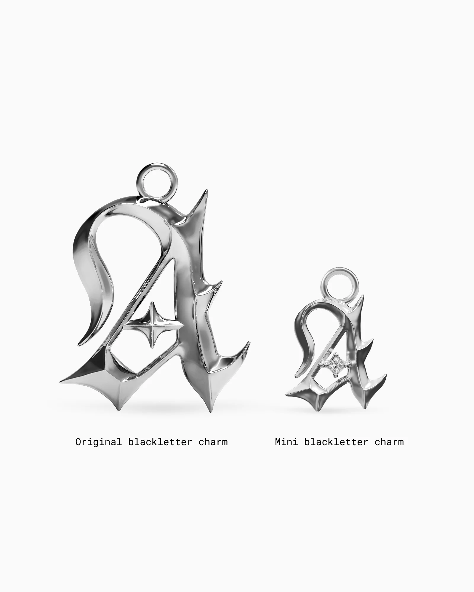 Mini Blackletter Charms - H - Image 6